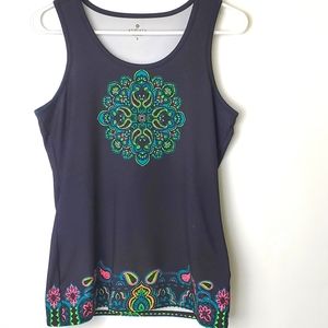 Athleta Black Tank Paisley Print